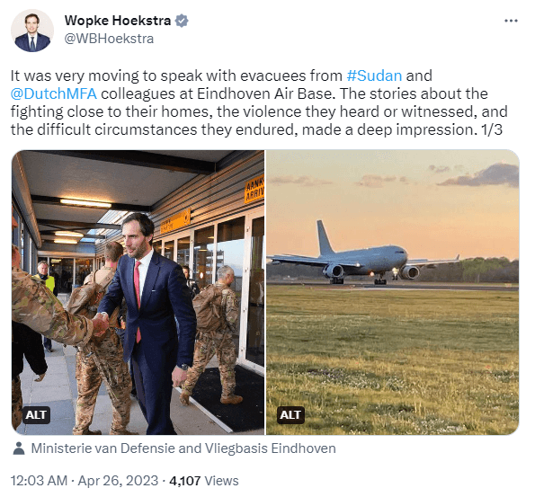 Tweet Hoekstra Sudan