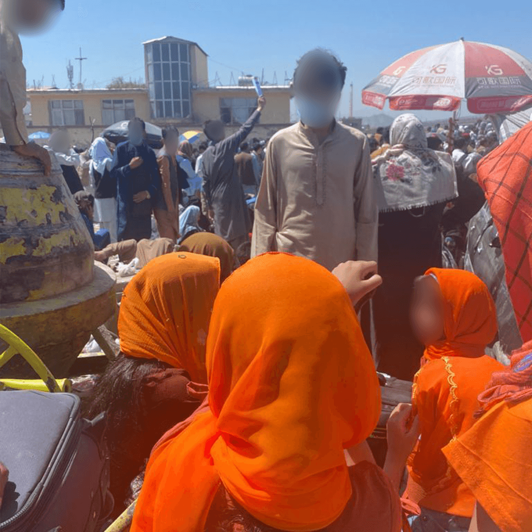 Vliegveld Kabul oranje
