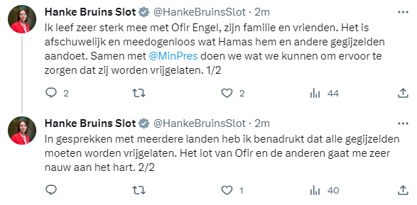 Bericht minister Bruins Slot over Ofir Engel.