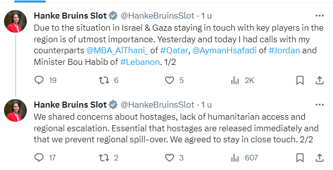 Message on X from Minister Bruins Slot.