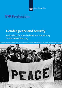 Cover of the IOB report 'Gender, peace and security'.