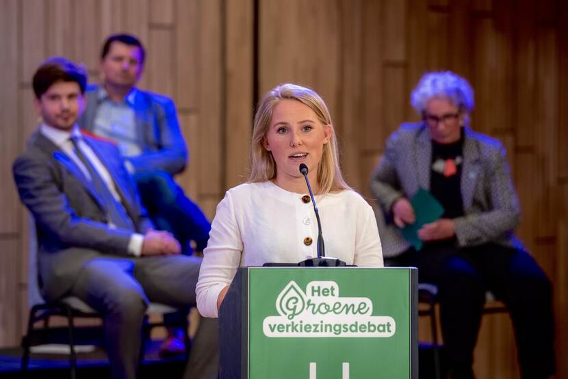 Eva Koffeman bij het Groene Verkiezingsdebat