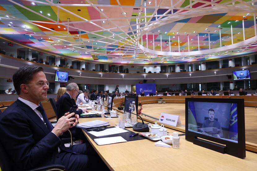 Europese Raad - Premier Rutte en President Zelensky